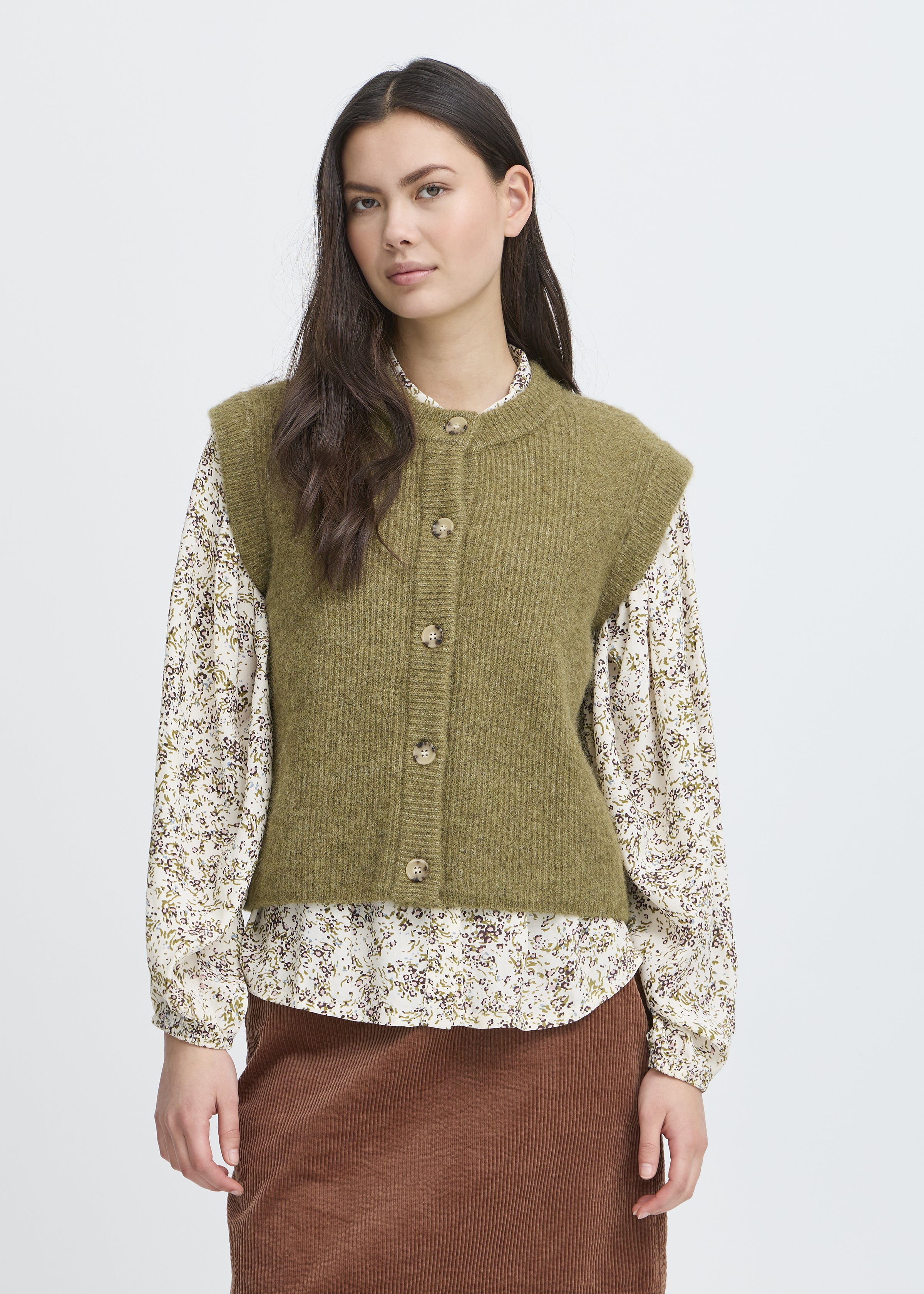 Atelier Reve - Silvi Vest - Green Moss Melange