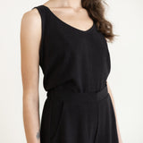 Sattva by Sarah - V Crop Tank - Black
