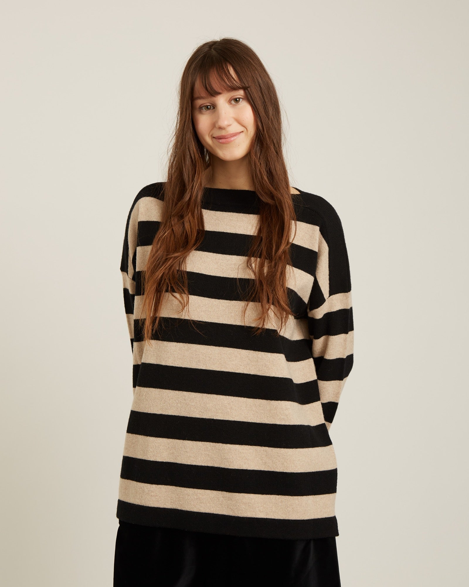 Naïf - Maidele Stripe Sweater - Black Oat