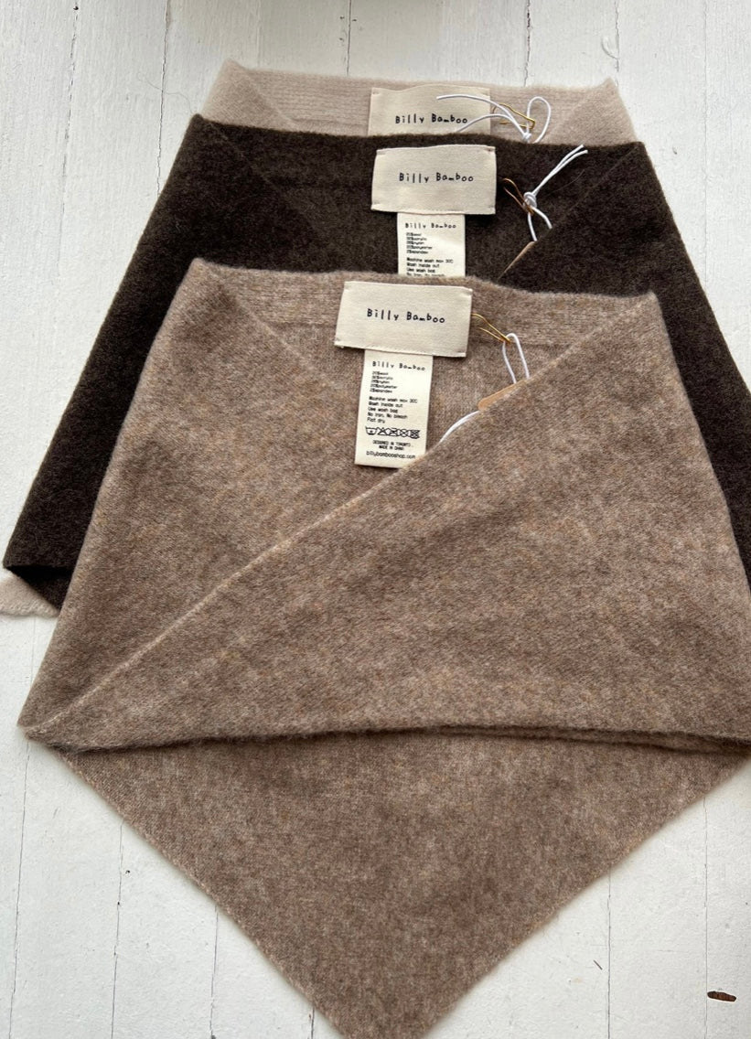 Billy Bamboo - Fuzzy Wool Cravat Scarf – Brown -