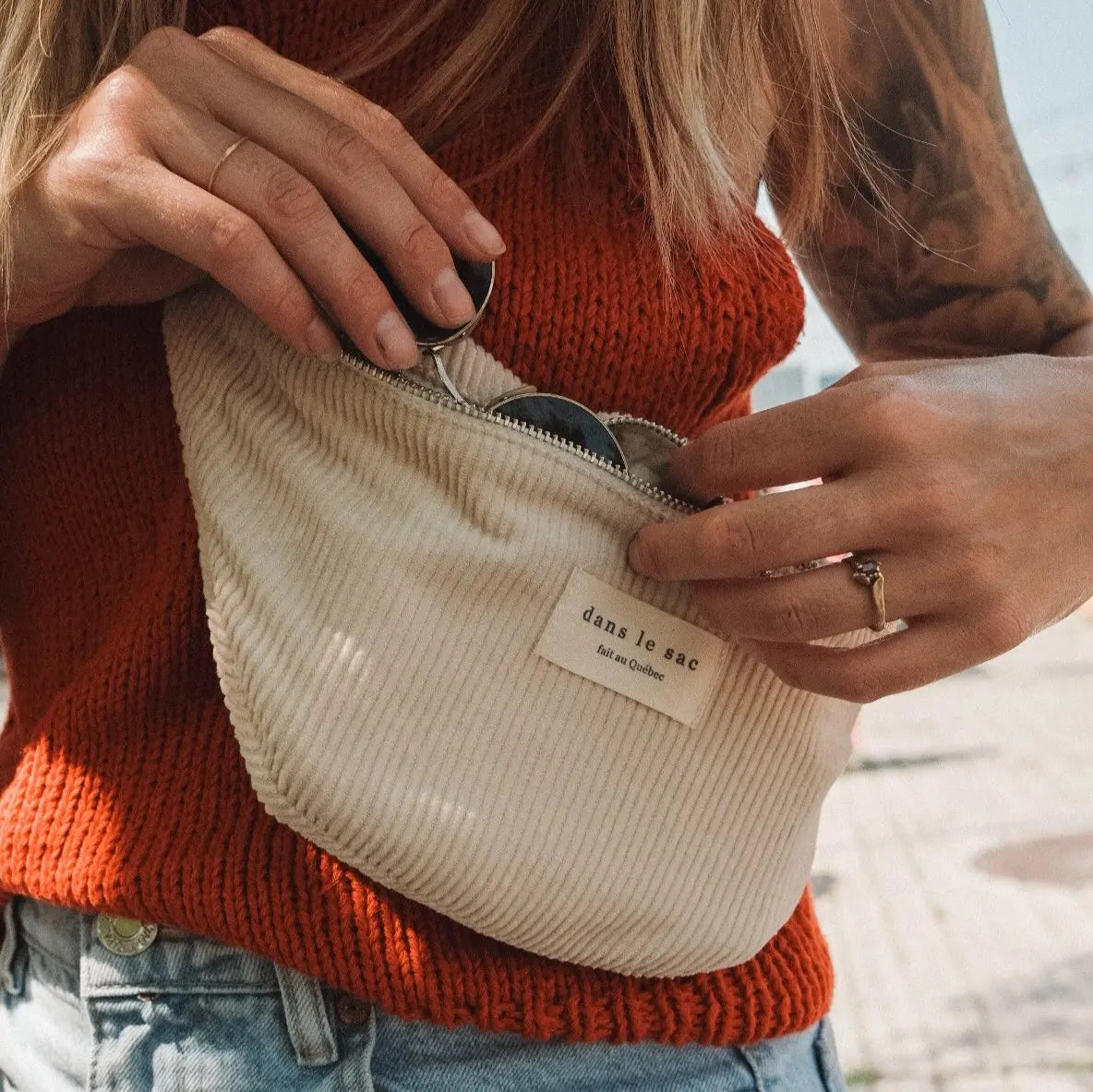 dans le sac - Cord Belt Bag – Vanilla -