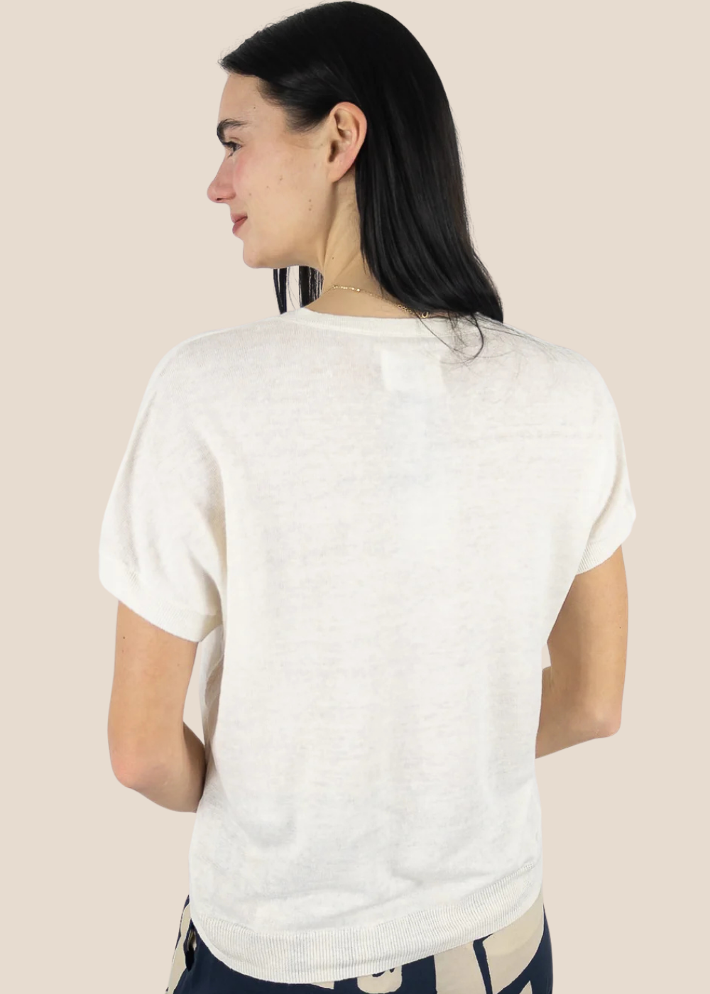 Des Petits Hauts - Brise V-Neck Linen Tee -