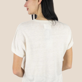 Des Petits Hauts - Brise V-Neck Linen Tee -