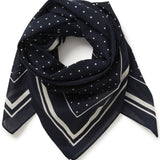 Part Two - Phi Scarf – Dark Navy Dot Print -