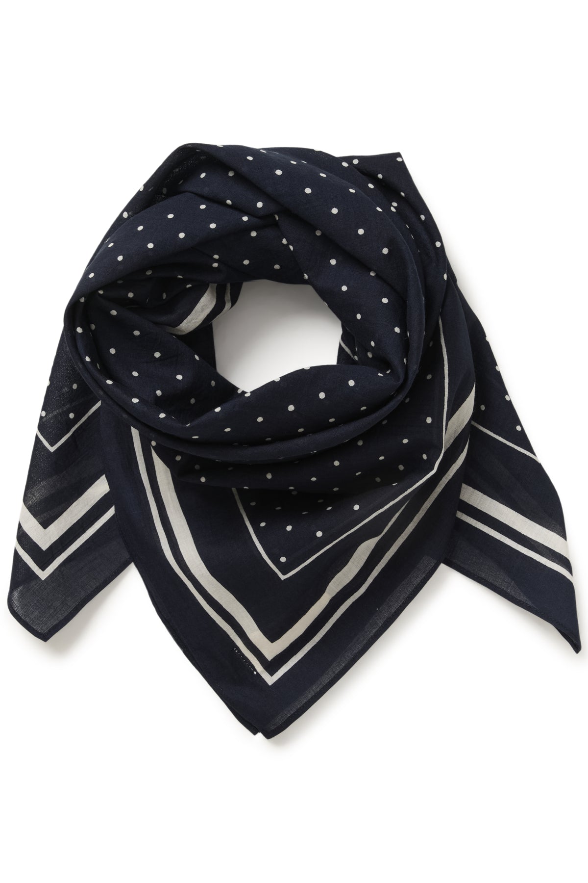 Part Two - Phi Scarf – Dark Navy Dot Print -