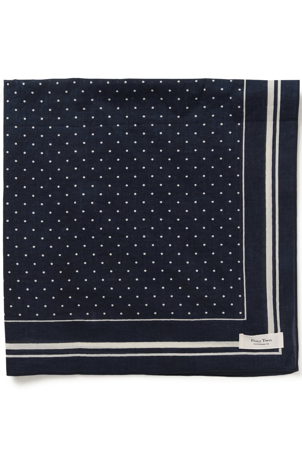 Part Two - Phi Scarf – Dark Navy Dot Print -