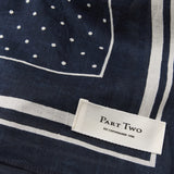 Part Two - Phi Scarf – Dark Navy Dot Print -
