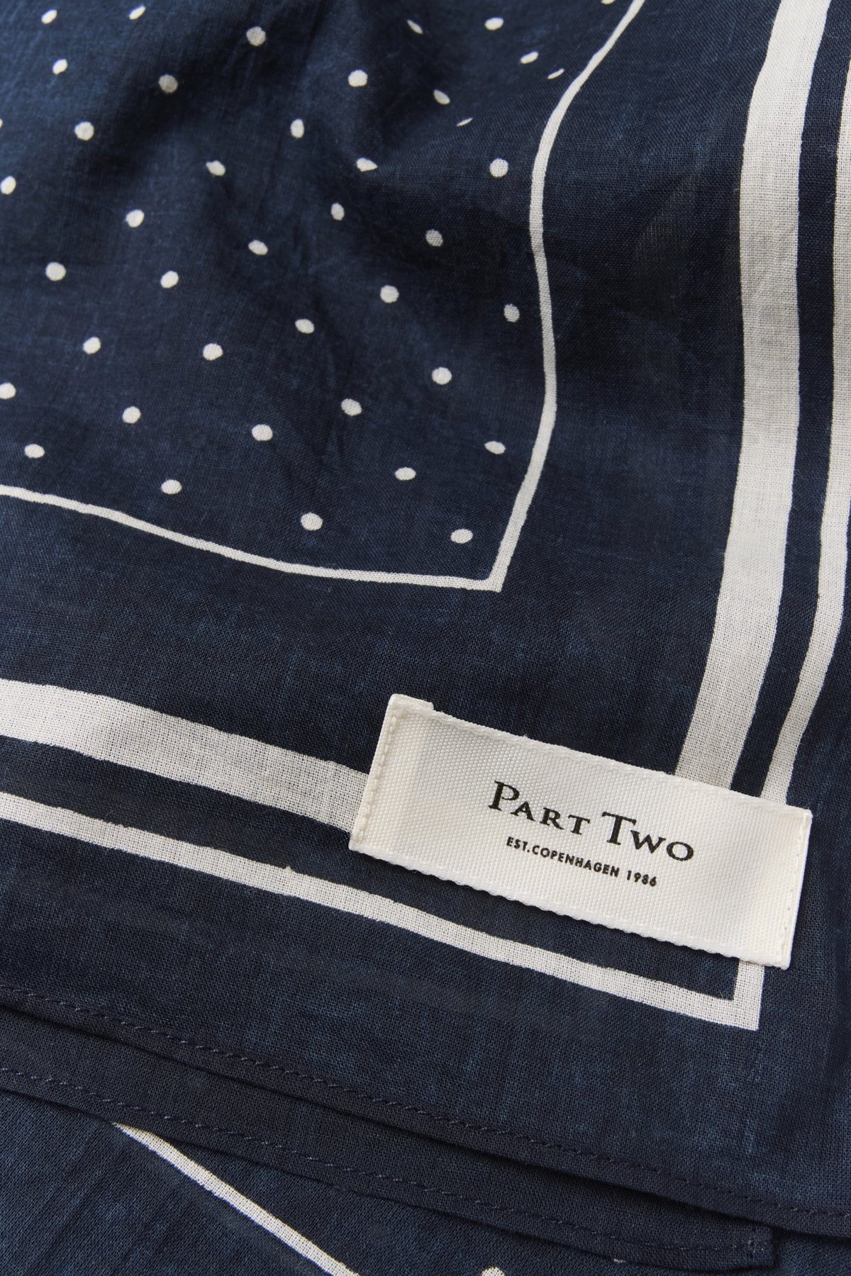 Part Two - Phi Scarf – Dark Navy Dot Print -
