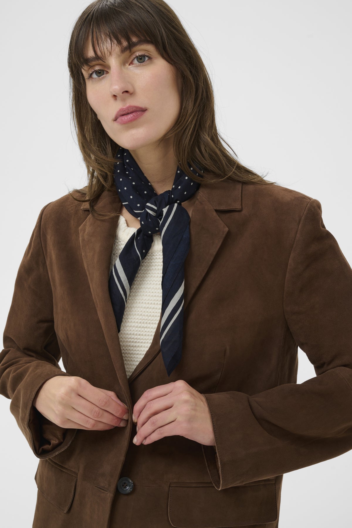 Part Two - Phi Scarf – Dark Navy Dot Print -