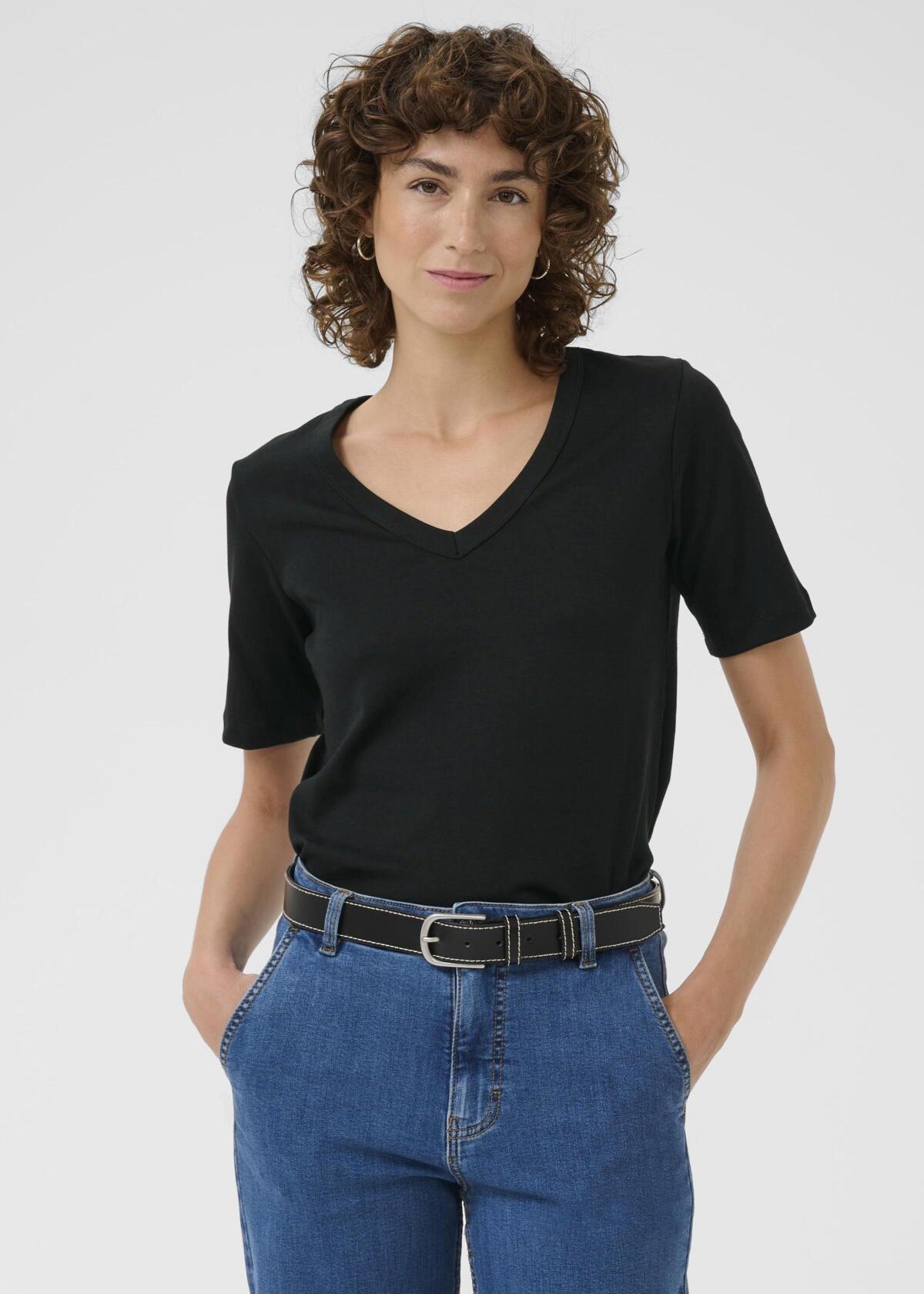 Part Two - Ratansa V-Neck T-Shirt - Black