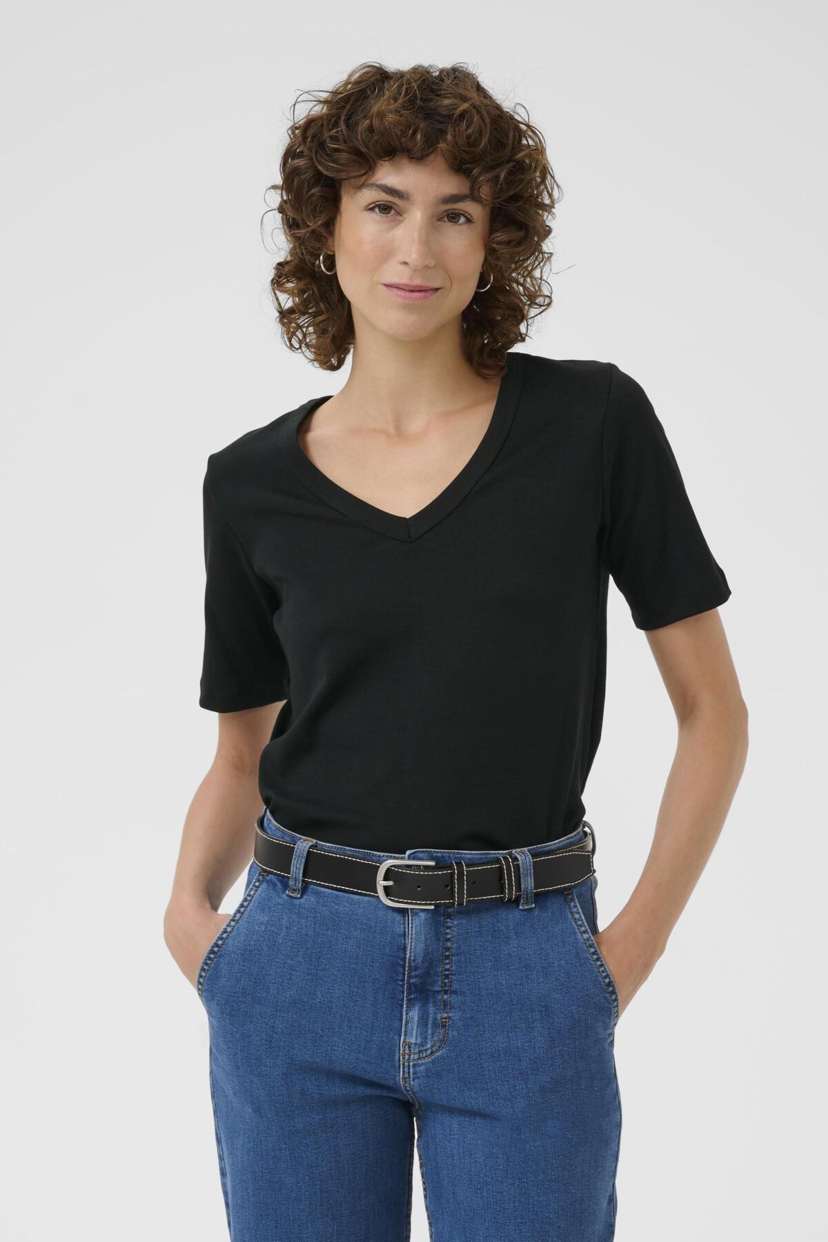 Part Two - Ratansa V-Neck T-Shirt - Black