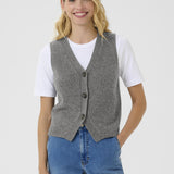 Part Two - Sylva Wool Vest - Med Grey Mel