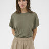 Part Two - Anemona Linen T-Shirt - Smokey Olive