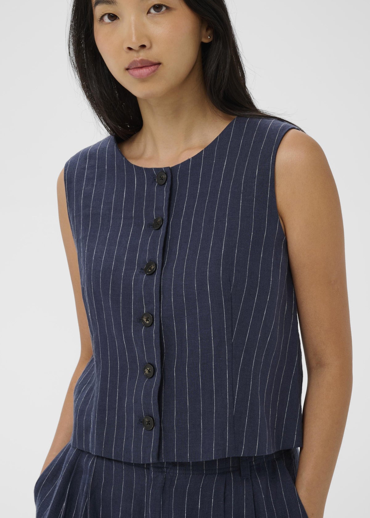 Part Two - Azania Linen Vest -