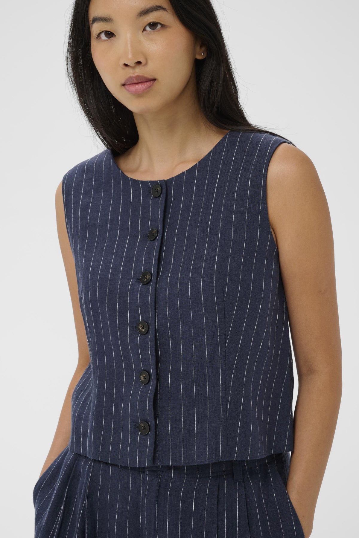 Part Two - Azania Linen Vest -