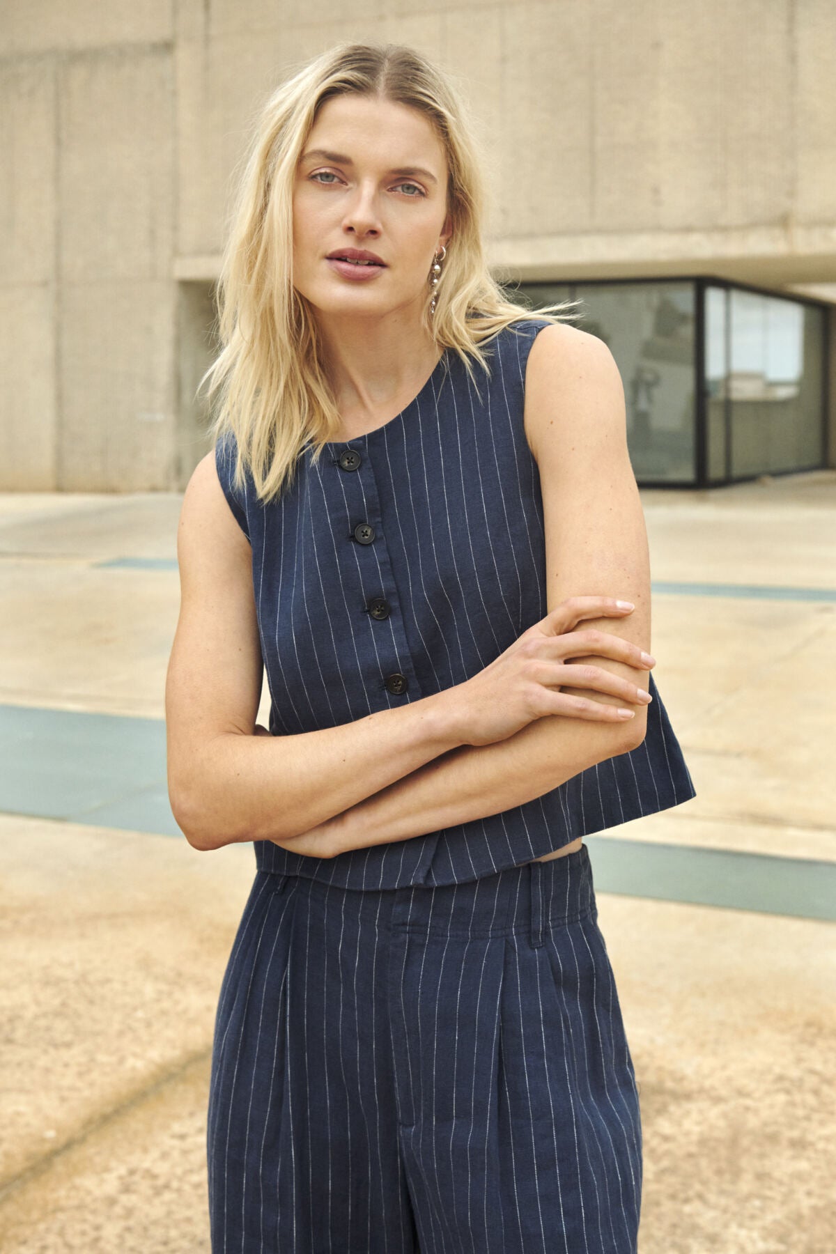 Part Two - Azania Linen Vest -
