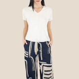Des Petits Hauts - Brise V-Neck Linen Tee -