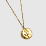 Rose Coin Gold Necklace