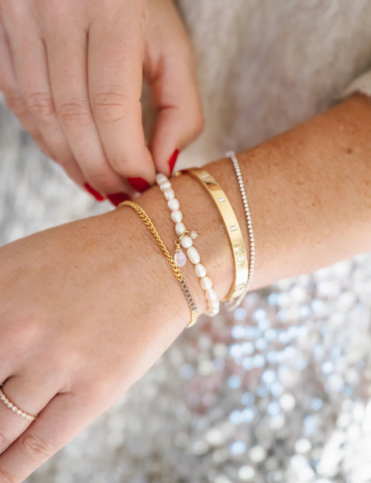 Leah Alexandra - Social Mini Bracelet Pearl -