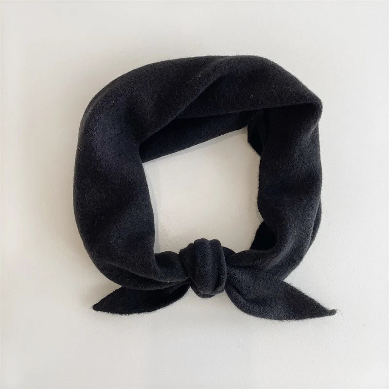 Billy Bamboo - Fuzzy Wool Cravat Scarf – Black -