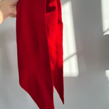 Fuzzy Wool Cravat Scarf – Red