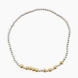 Saskia de Vries - LUCKY Morse Code Bracelet - Silver 6.5"