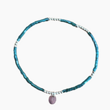 Crystal Layering Bracelet – teal/slvr 6'5"