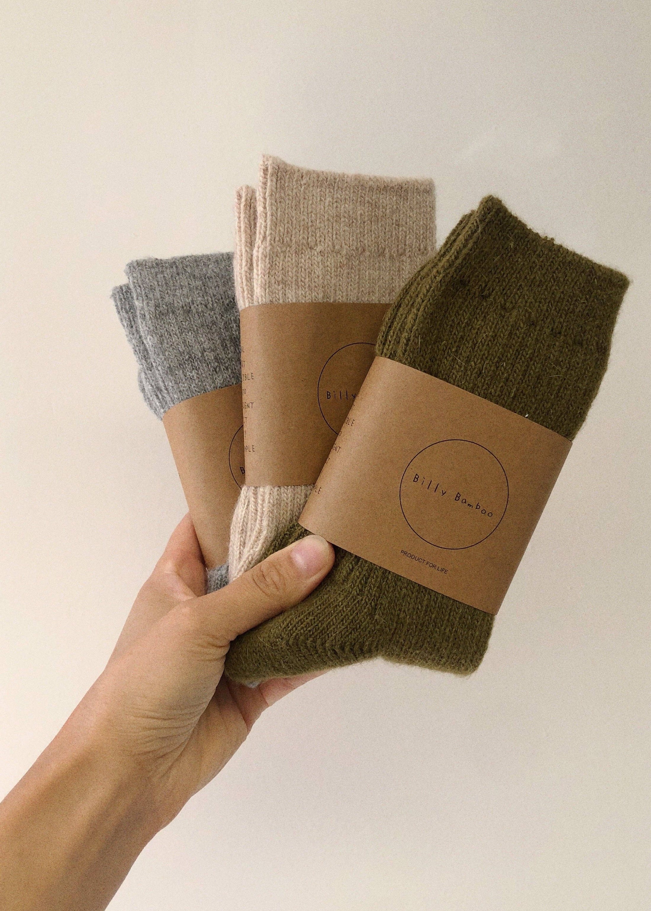 Billy Bamboo - Iceland Wool Socks – Olive -