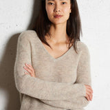 Des Petits Hauts - Caba V-Neck Sweater - Granite