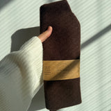 Fuzzy Wool Cravat Scarf – Brown