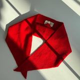 Fuzzy Wool Cravat Scarf – Red