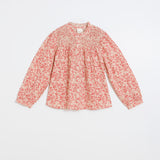 Indi & Cold - Smocked Embroidery Shirt - Red