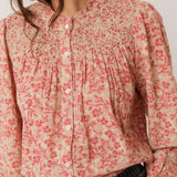 Indi & Cold - Smocked Embroidery Shirt -
