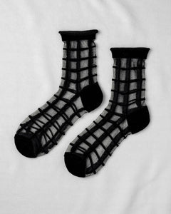 Unified - Sheer French Window Socks – Black -