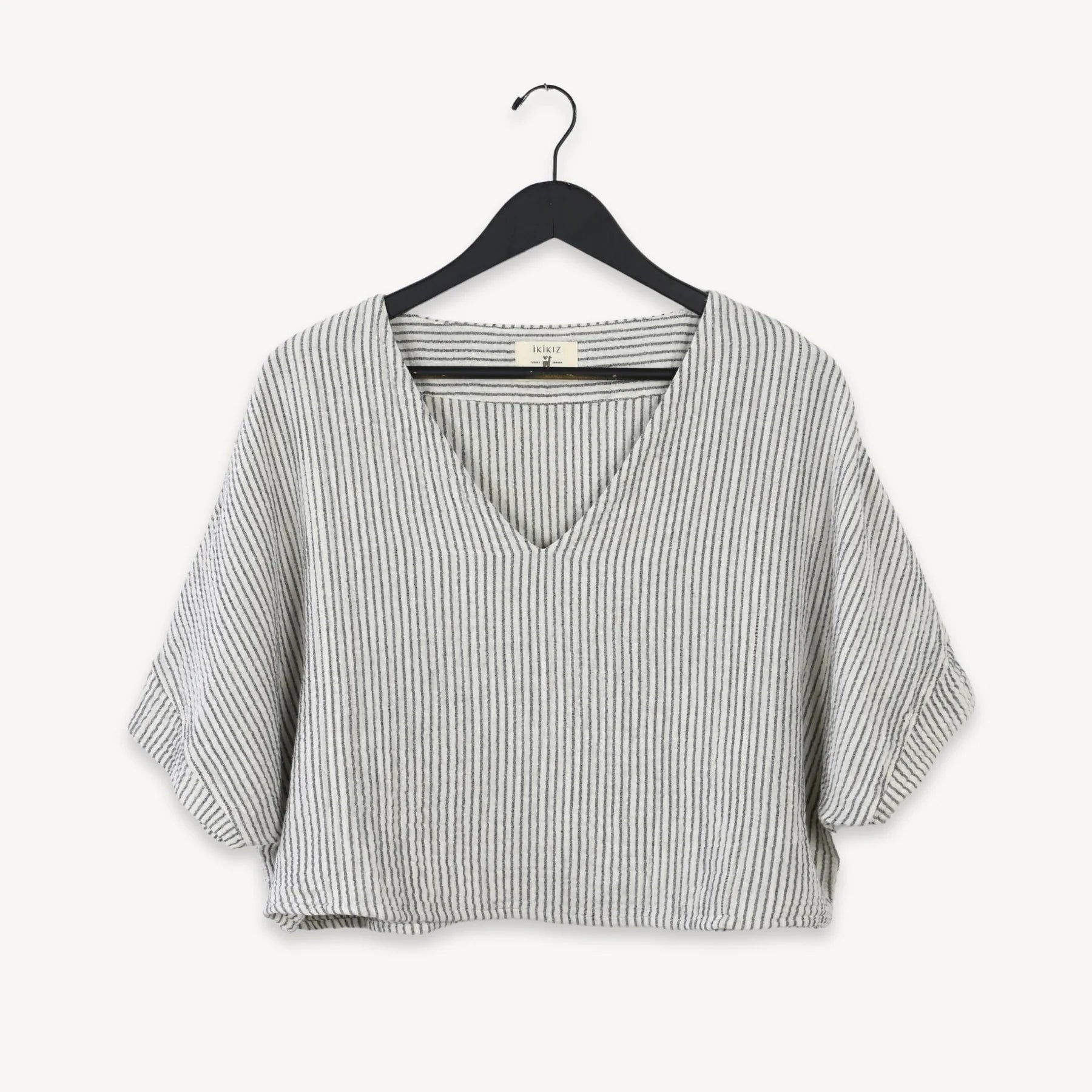 Pokoloko - Striped Crinkle Cotton Top -