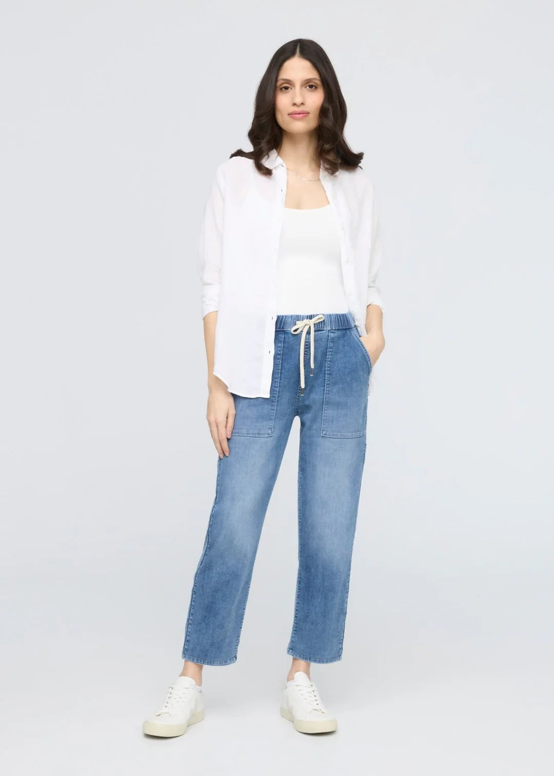 DU/ER - Crop Lite Harbour Pant - Light Stone