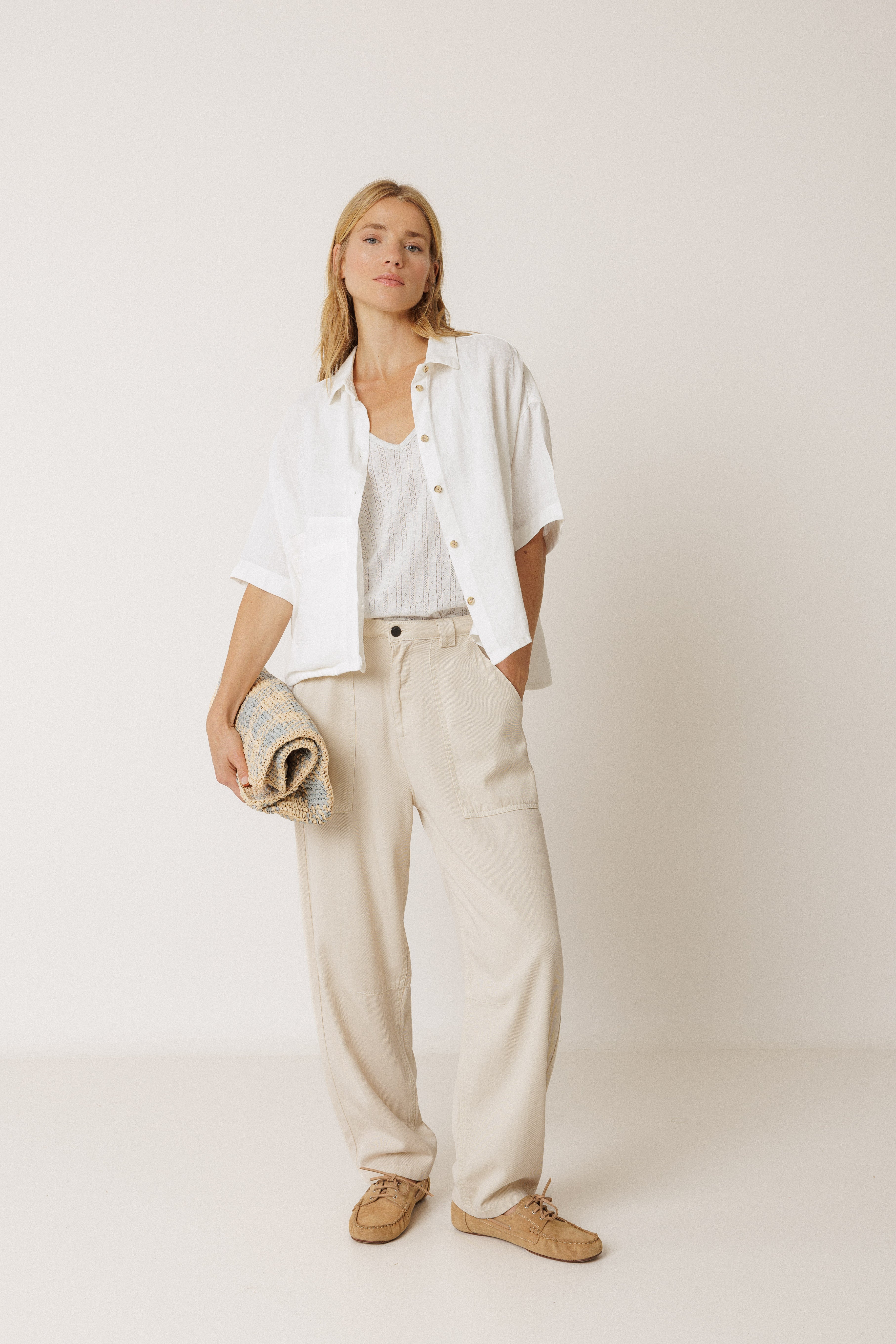 Indi & Cold - Crop Linen Shirt -