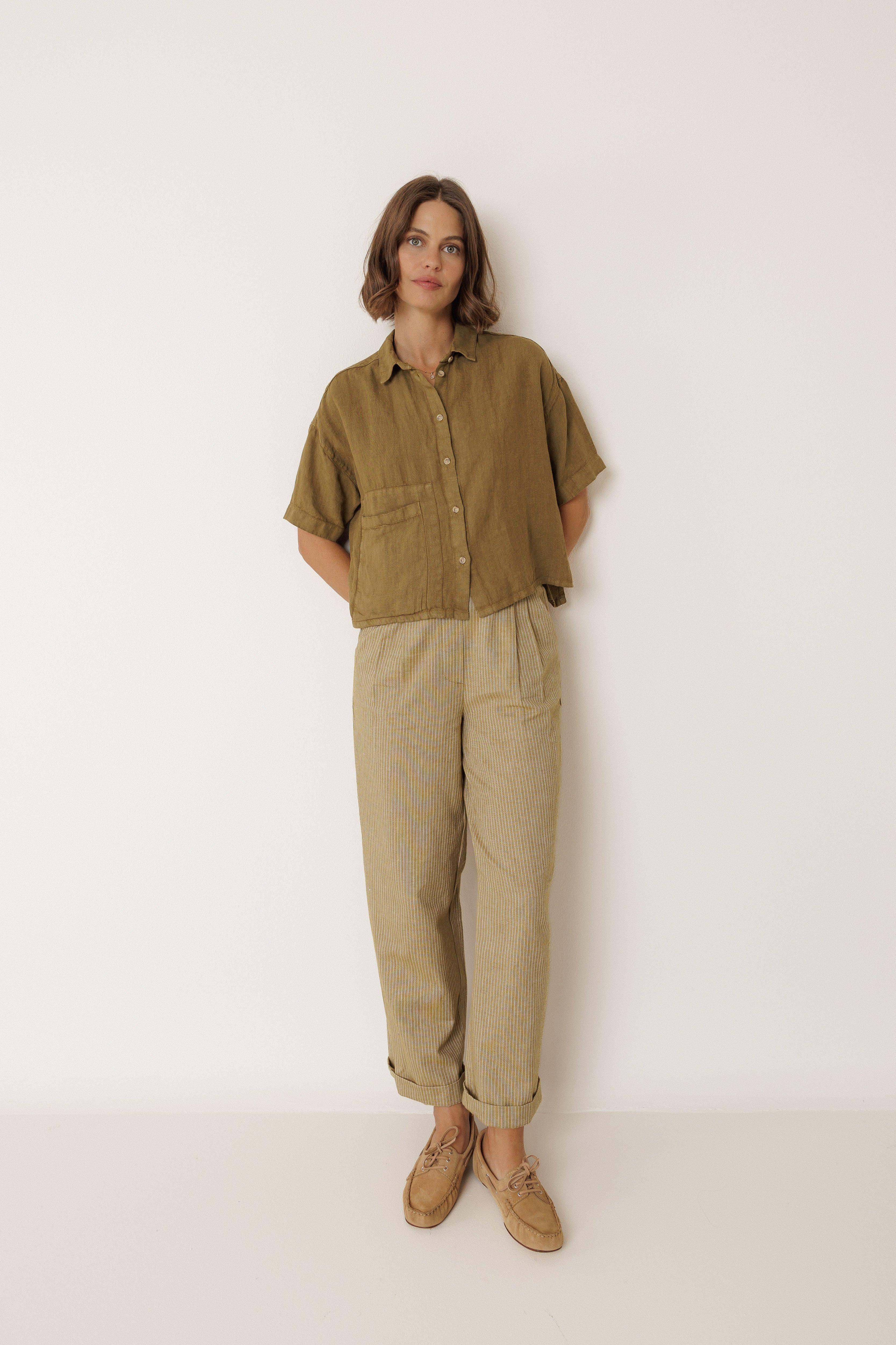 Indi & Cold - Crop Linen Shirt -