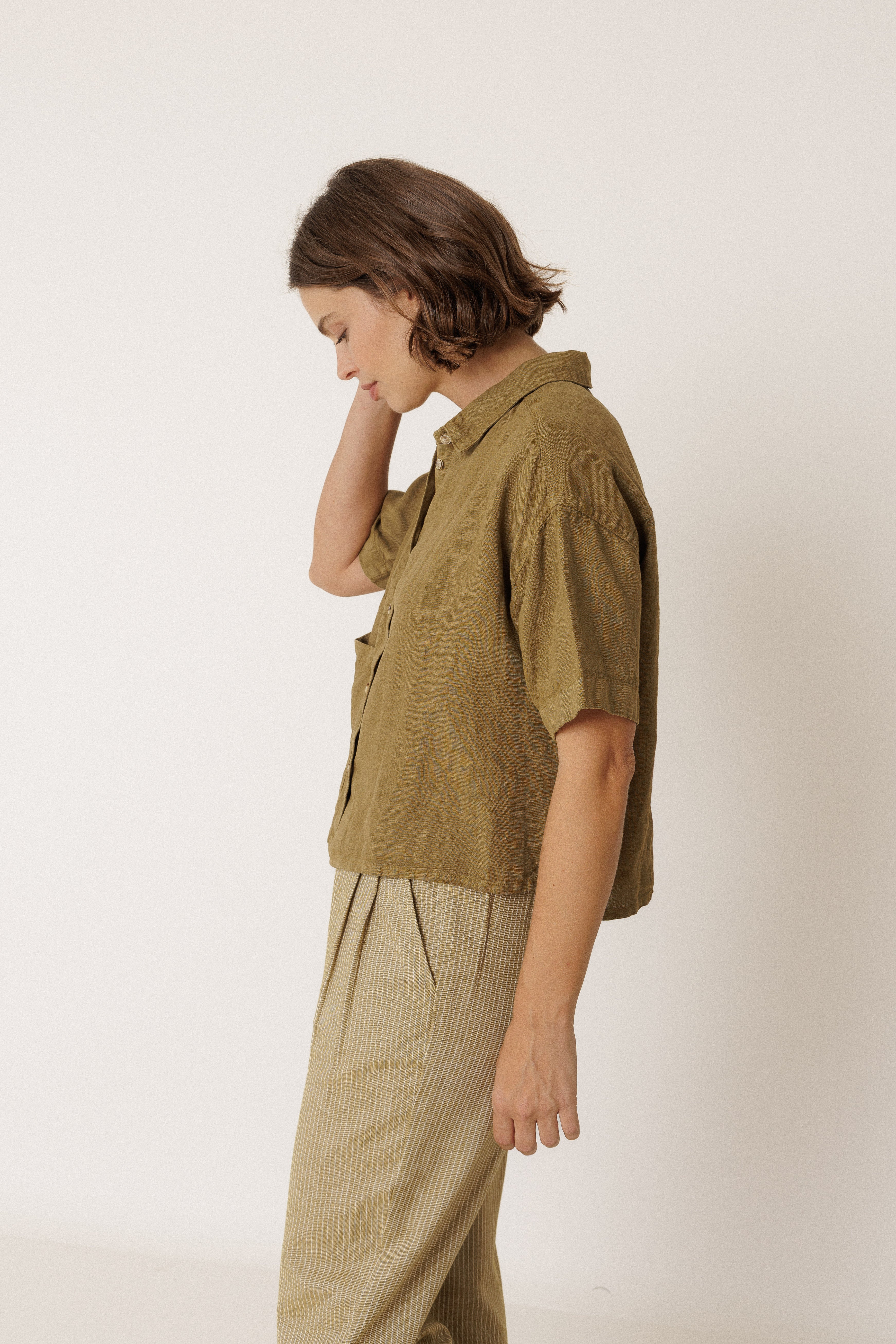 Indi & Cold - Crop Linen Shirt -