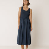 Indi & Cold - Combination Poplin Dress - Marine