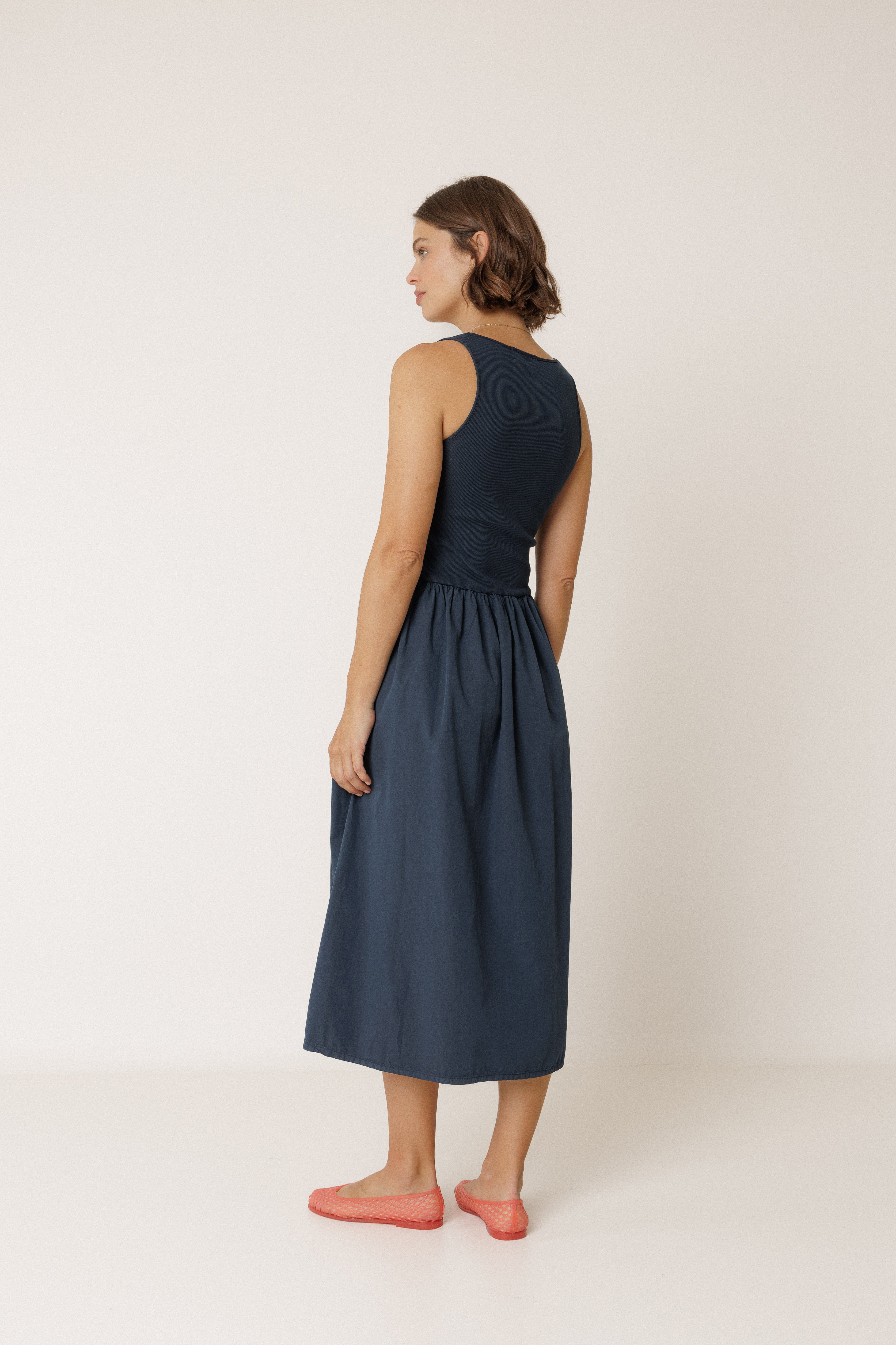 Indi & Cold - Combination Poplin Dress -