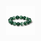 Soi - Chunky Green Moss Agate Stretch Bracelet -