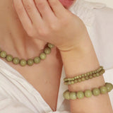 Soi - Petite Green Alashan Agate Stretch Bracelet -