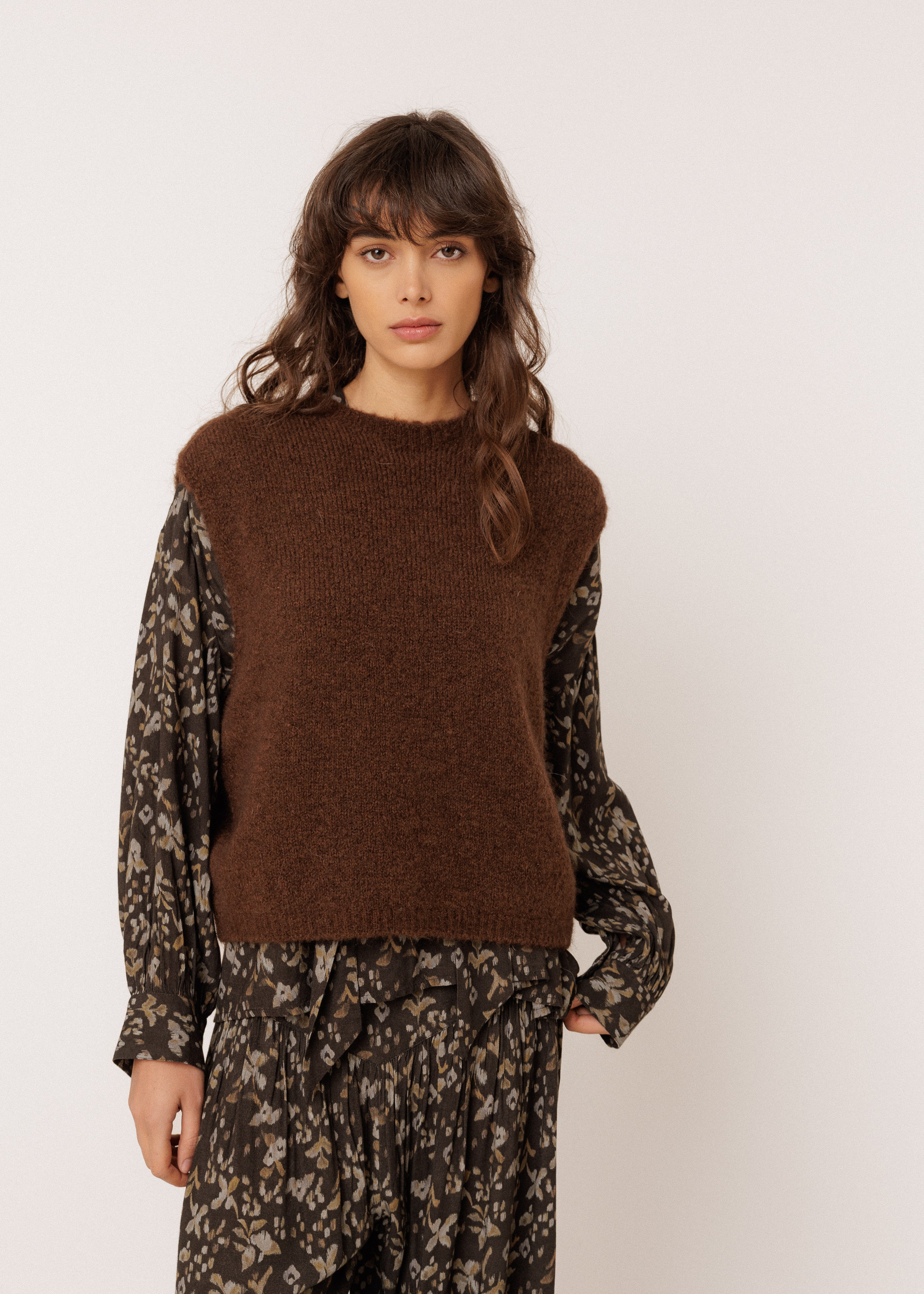 Indi & Cold - Indi&Cold Boxy Vest With Mohair -