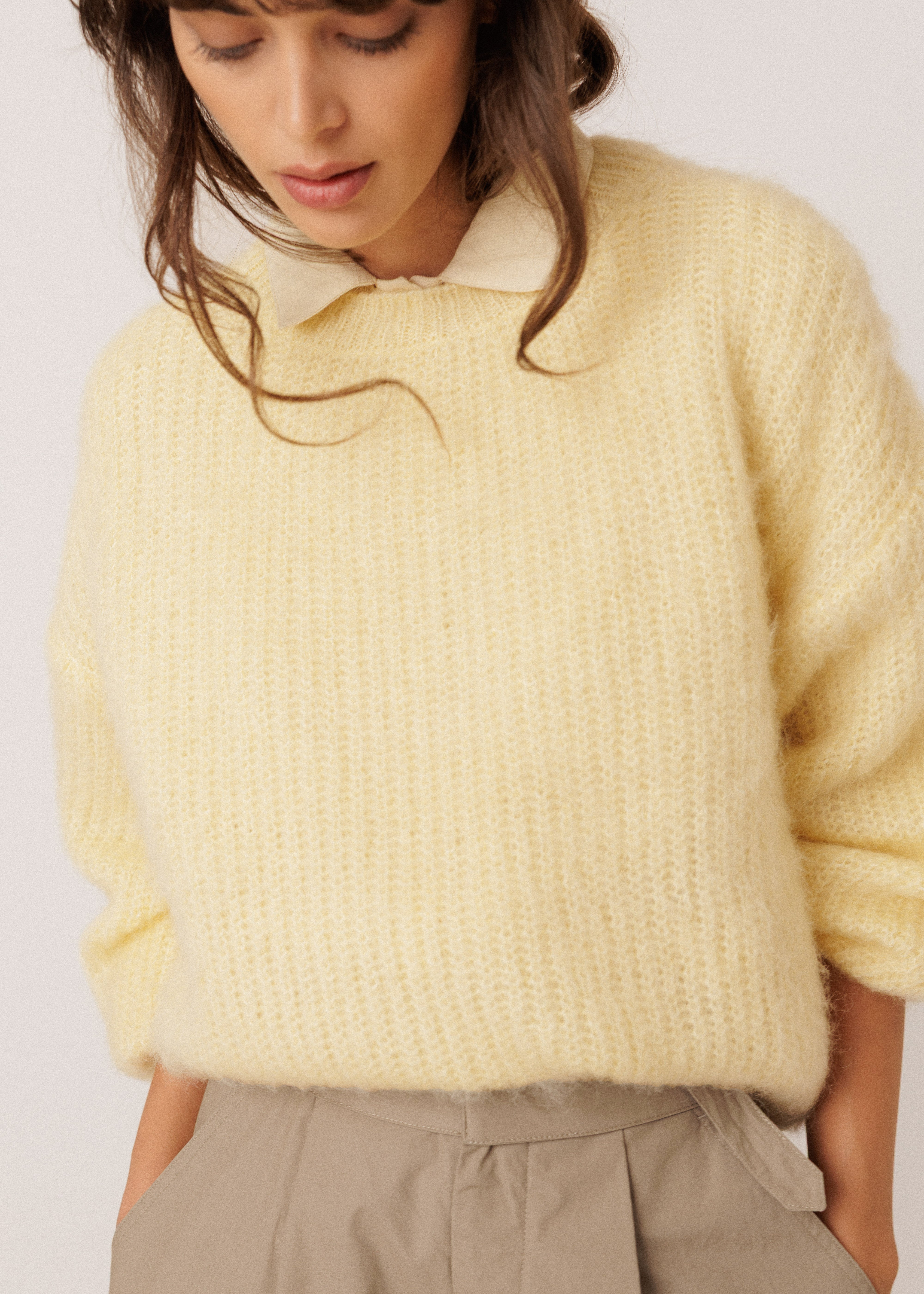 Indi & Cold - Indi&Cold Brushed Mohair Sweater -