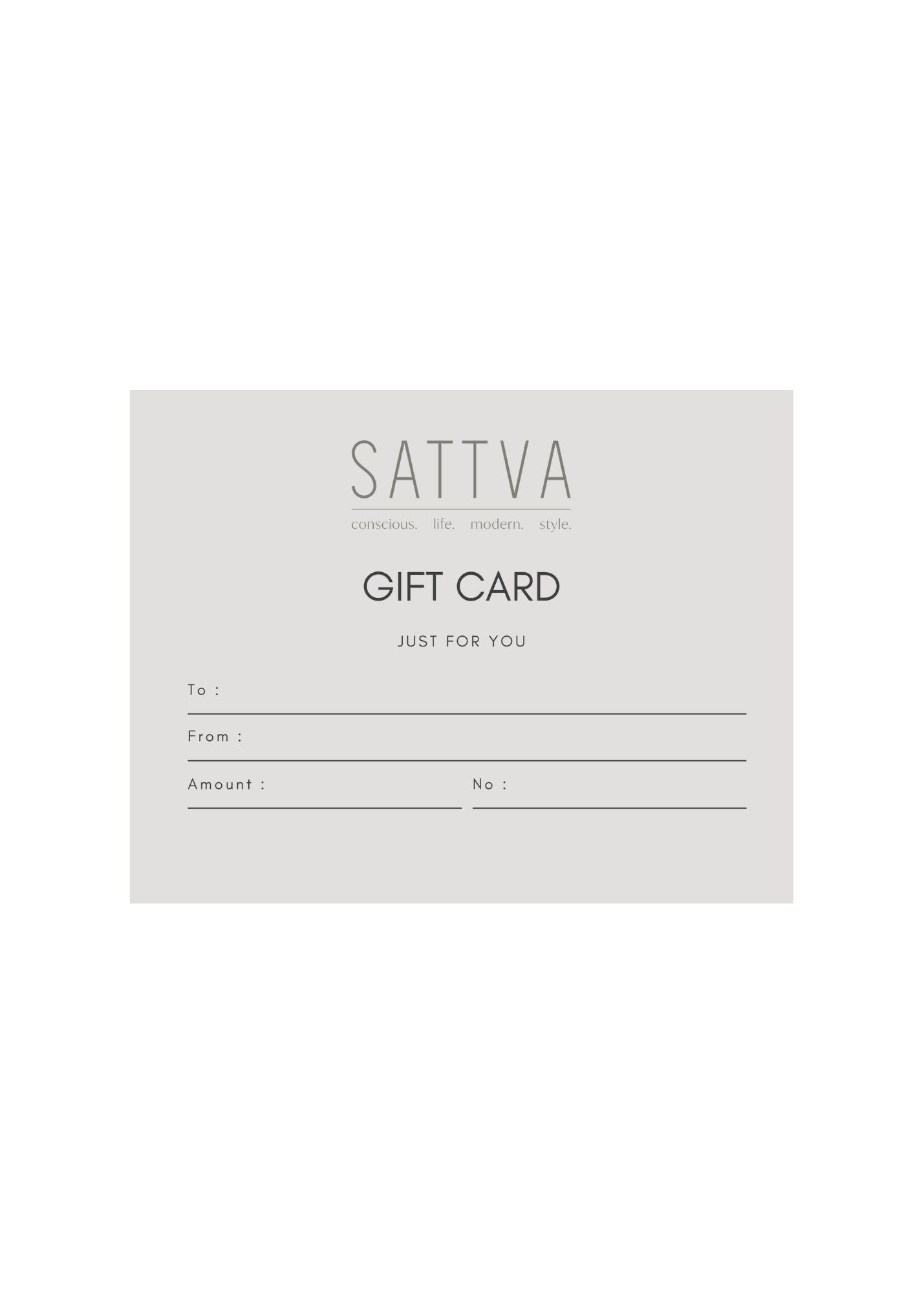 Sattva Boutique - Gift Card - $500.00