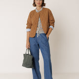 Indi & Cold - Reversible Quilted Coat - Almond