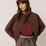 Tartan-Print Quilted Jacket