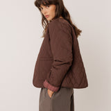 Tartan-Print Quilted Jacket