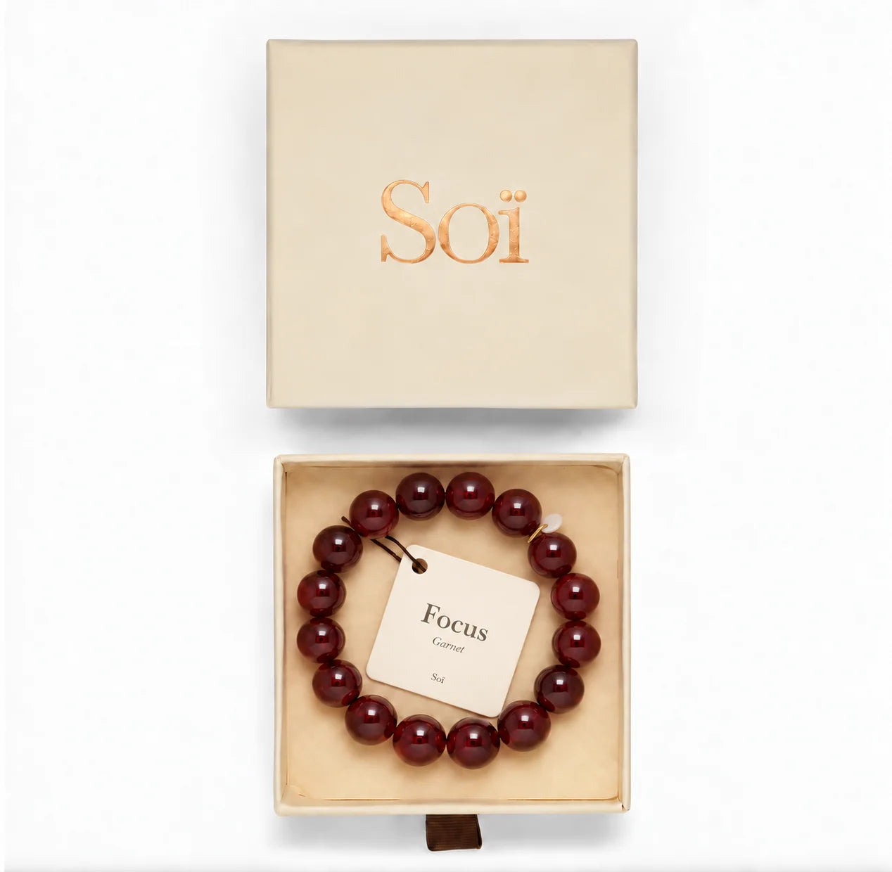 Soi - Chunky Garnet Stretch Bracelet -